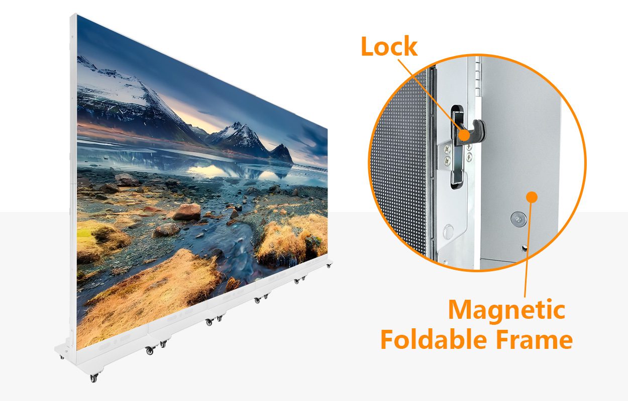EA1920iP5 Indoor LED Poster Display 4 - LED Display Price - LED Display Price Seamless multi-screen splicing with quick locks and a magnetic foldable frame